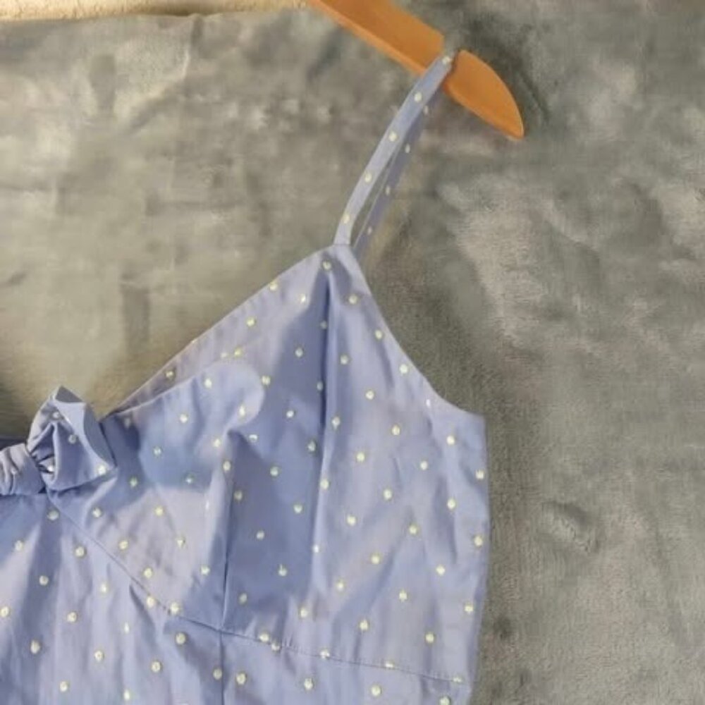 Ann Taylor Light Blue Polka Dot Mini Dress - Picture 9 of 10